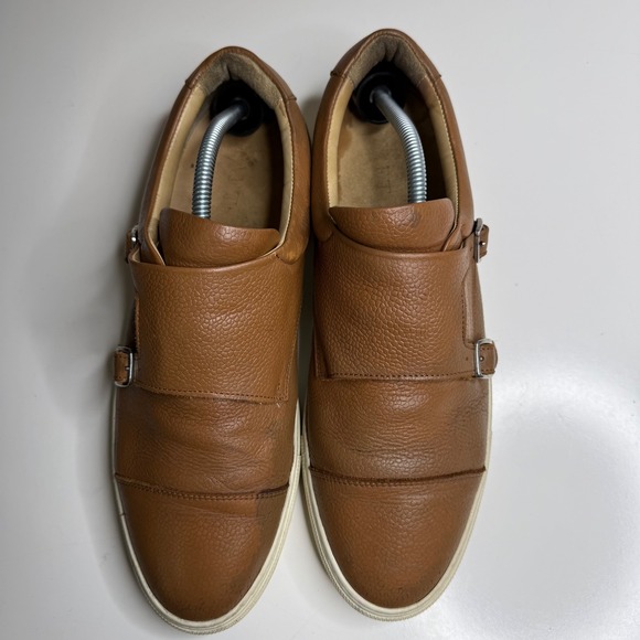 TAFT Monk Strap Slip On Sneakers Mens Brown Leather Double Monk‎ Strap Shoes 11